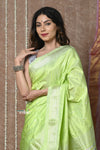 Tyohaar ~ Exclusive! Handloom Pure Silk Paithani in with Most Traditional Double Pallu ~ Sealoam Green (By Government Certified Weavers)