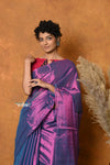 Mastaani ~ Fusion Cotton Tissue Shimmer Saree - Purple