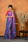 Mastaani ~ Fusion Cotton Tissue Shimmer Saree - Purple