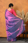 Mastaani ~ Fusion Cotton Tissue Shimmer Saree - Purple