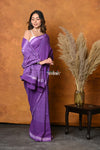 Mastaani ~ Pure Cotton Handblock Printed Saree With Natural Dyes - Purple