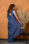 Mastaani ~ Handloom Pure Cotton Saree With Sleek Border - Daisy Blue