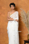 Mastaani ~ Pure Mul Cotton Handloom Saree ~ White