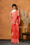 Mastaani ~ Handblock Printed Cotton Saree With Natural Dyes - Light Peach