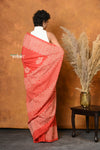 Mastaani ~ Handblock Printed Cotton Saree With Natural Dyes - Light Peach