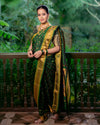 Authentic Pure Silk Handloom Nauvari Paithani Saree in Green