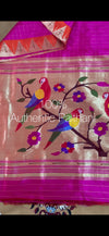 Designed By VMI ~ Customized Handloom Pure Silk Paithani Saree with Temple Border & Parrot Pallu