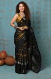 Anokhi ~ Handloom Pure Silk Designer Saree ~ Black and Yellow Designer (Limited Edition)