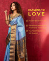 Gadwal Pure Silk Handloom Saree in Powder Blue with Copper Border (Limited Edition)