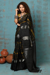 Anokhi ~ Handloom Pure Silk Designer Saree ~ Black and Yellow Designer (Limited Edition)