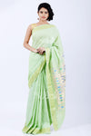 Cotton Paithani (Lime Green)