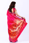 Pure Silk Handloom - Yeola Paithani (Pink and Purple)