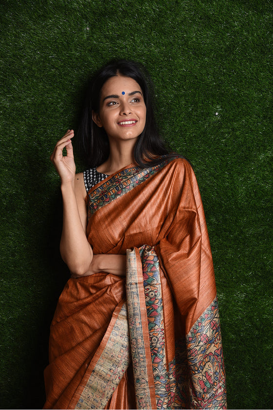 Madhubani (Orange with Madhubani print)