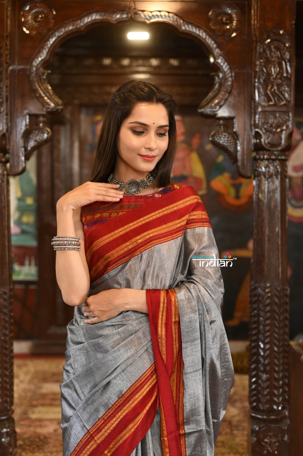 Olive Green Cotton Silk Ilkal Saree – UTPALADesigns