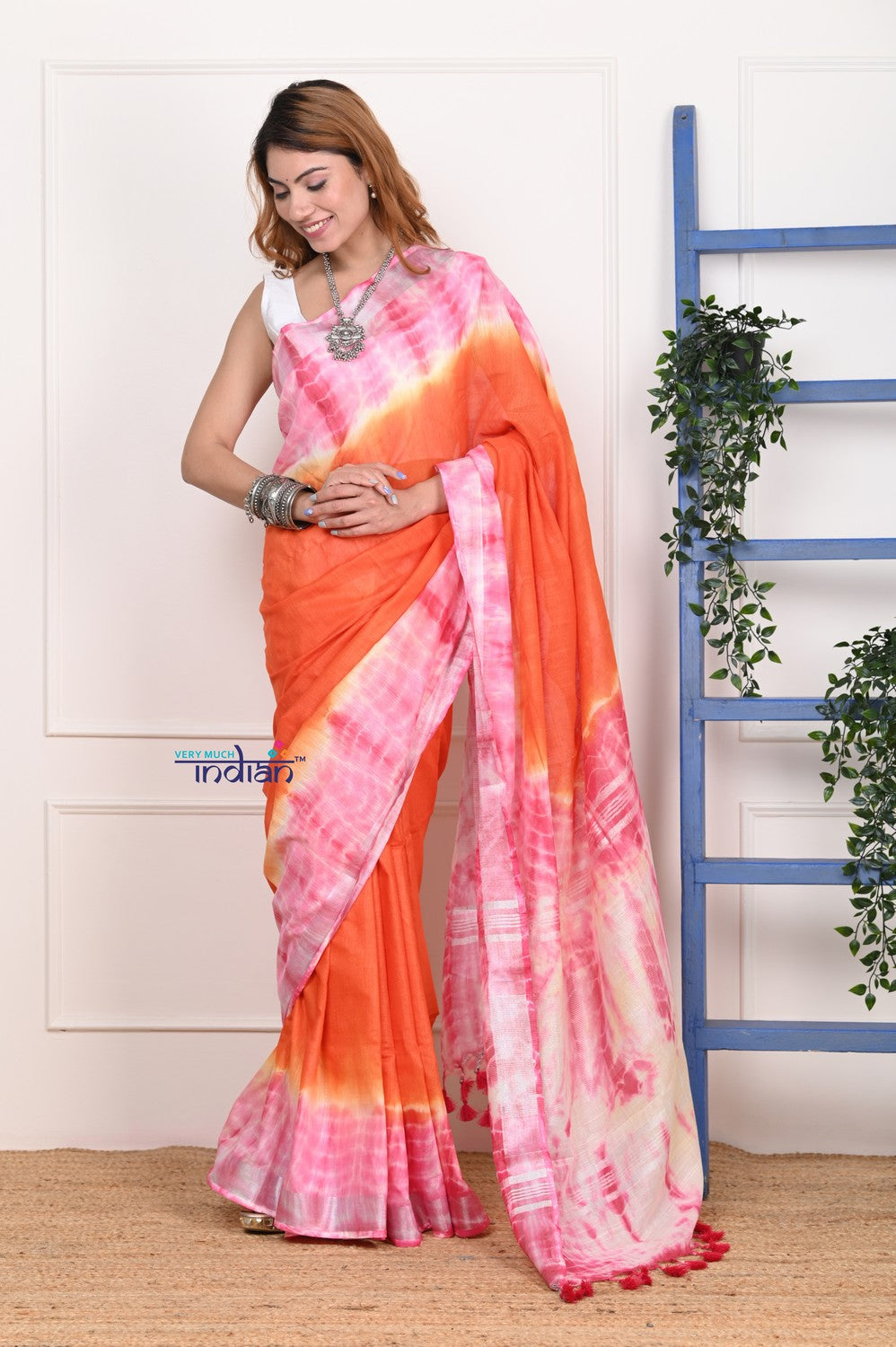 Enchanting Pink and Purple Tie & Dye Saree: A Symphony of Colors – ODHNI