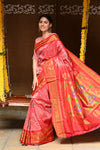 Rajsi~ Pure Silk Handloom - Maharani Paithani in that Bright Red with Silver and Golden Zari, High Quality Pure Silk