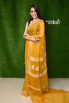 Exclusive Khaddi Pure Chiffon Banarasi Saree - Deep Yellow