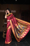 Utsaav ~ Pure Silk Handloom - Maharani Paithani in Magestic Dark Wine with Golden Border