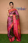 Pure Silk Handloom Maharani Paithani - Dual Tone Pink Saree with Gold and Pink Border