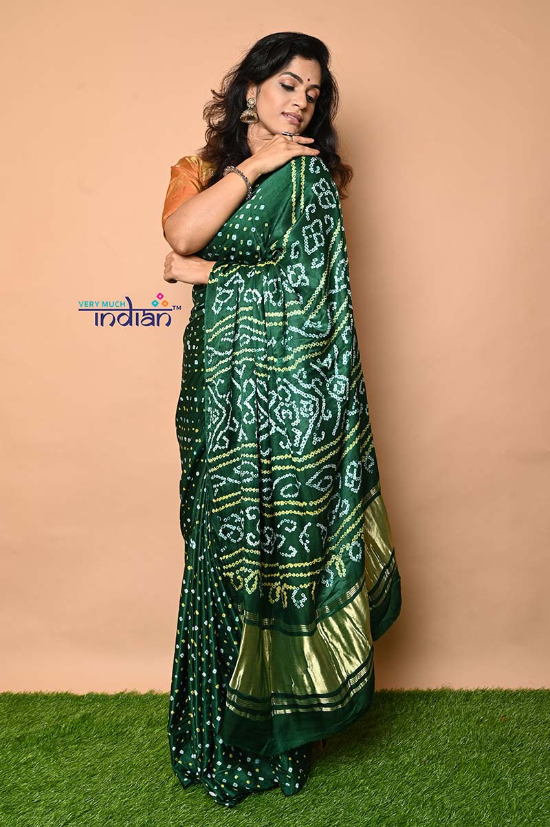 Bandhani Silk Saree at Rs 499 | बांधनी सिल्क साड़ी in Surat | ID:  2852778716233